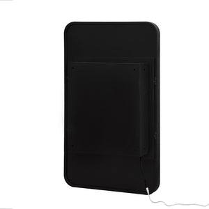 English Elm Rectangle LED Medicine Cabinet Mirror with Soft Touch Light, Magnetic Accessories, Tempered Shelves, Wall-Mounted Storage Black W688P210792