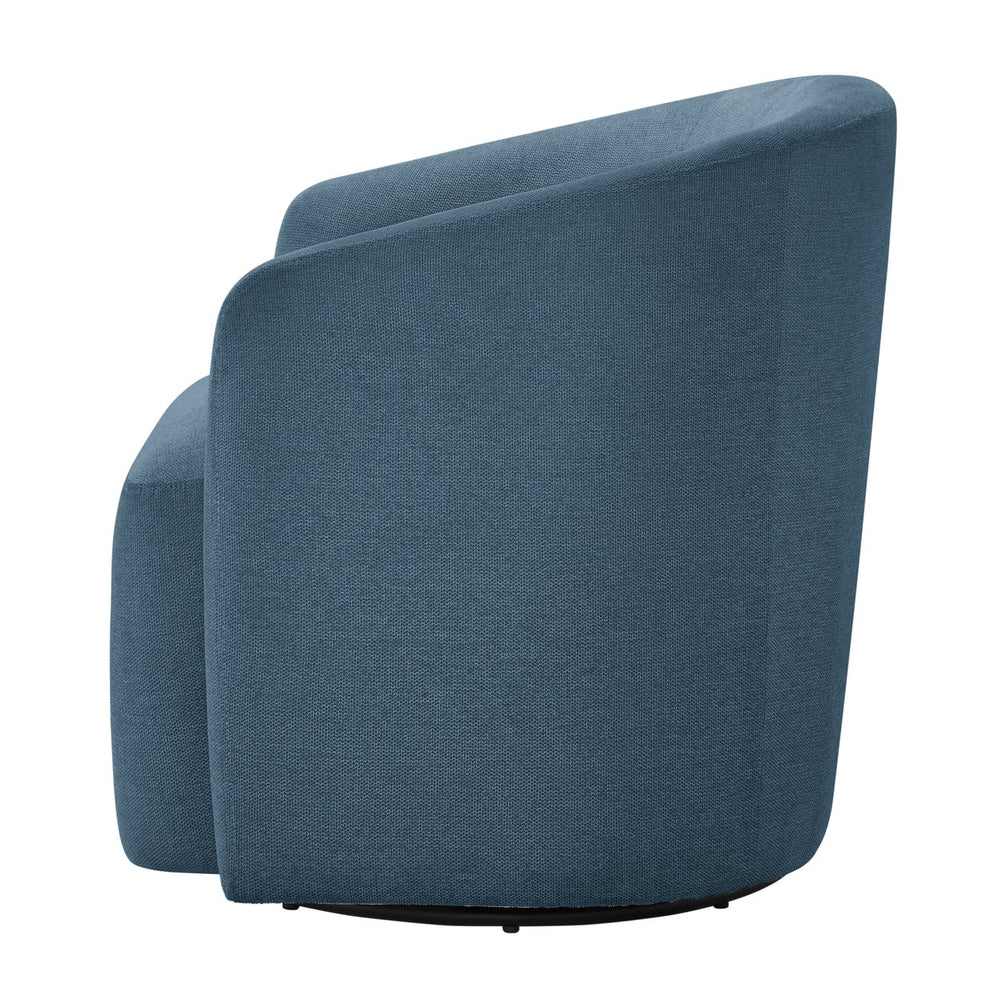 English Elm Ardena Durable Blue Swivel Barrel Chair – Commercial-Grade Fabric, Pocket Coil Seat, 360° Swivel Comfort B050P322593