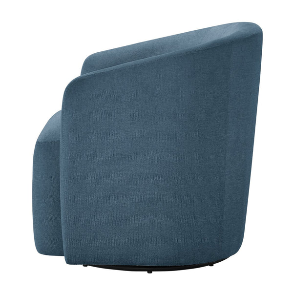 English Elm Ardena Durable Blue Swivel Barrel Chair – Commercial-Grade Fabric, Pocket Coil Seat, 360° Swivel Comfort B050P322593