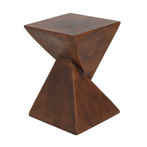 English Elm Christopher Knight Home® - GEOMETRIC MGO SIDE TABLE with Twisted Hourglass Design, Durable Moisture-Resistant Wood-Look Finish Dark Brown N770P262073B