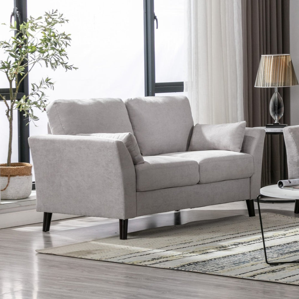 English Elm Damiano Woven Fabric Two Seat Loveseat with Solid Wood Legs for Compact Living Rooms B2749S00150