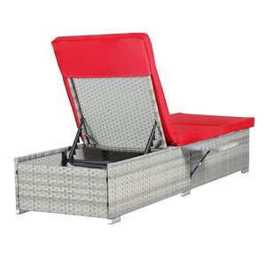 English Elm Outdoor Chaise Lounge Chair Set Of 2 - Stylish Rattan Recliners With Cushions & Side Table For Relaxation W874P266566