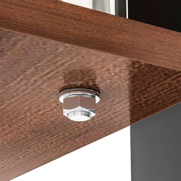 English Elm Rectangle Coffee Table With Tempered Glass Top & Mdf Shelf | Modern Centerpiece For Stylish Living Rooms W241P181455-GIGA