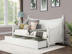 English Elm Transitional Twin Daybed With Molding Design - Elegant White Finish, Solid Wood, Mattress-Ready Style B2741S00476-GIGA
