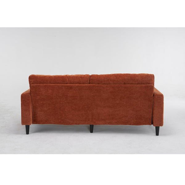 English Elm 3 Seat L Shaped chenille Sofa with Removable Storage Ottoman, USB-C & USB Ports, Cup Holders, Cozy Comfort Orange W2606P265177