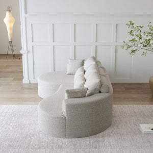 English Elm Modern Chenille Cloud Sectional Sofa Oversized 4 Seat Curved Couch for Living Room W834S00484
