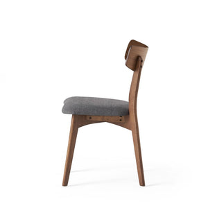 English Elm Mid-century Modern Upholstered Dining Chairs Set of 4 with Rubberwood Splayed Legs Dark Gray,Walnut N768P189387D_4