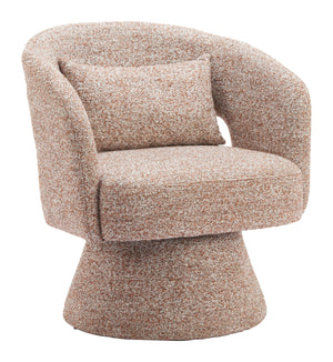Zuo Modern Liva Swivel Chair In Frosty Brown – Modern Elegance With Durable Shearling Fabric For Hospitality Use Brown 100% Polyester,Plywood 110849-zuo-modern