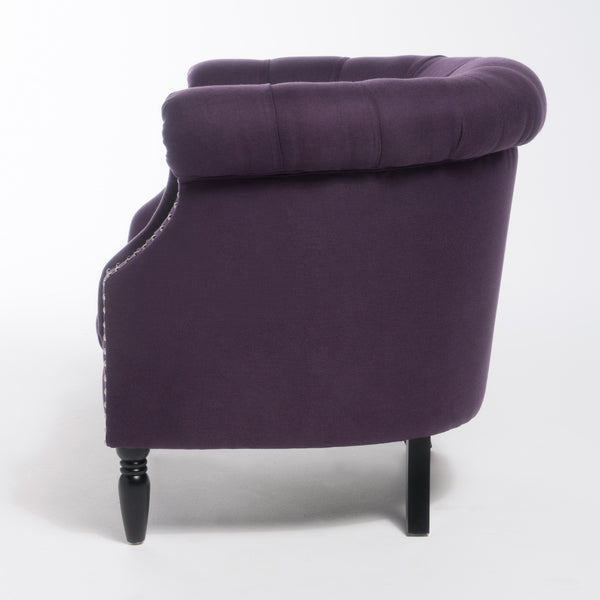 English Elm Christopher Knight Home® - CLUB Velvet Accent Chair with Kiln-Dried Legs — Plush Mid-Century Design, Compact Luxurious Seating Plum 33 L x 30 W x 25 H 59259.00FPLU