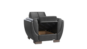 English Elm Primenest Skyhaven Convertible Armchair With Storage - Stylish Sleeper For Small Spaces, Black-Pu B030P286176-GIGA