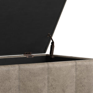 English Elm Dover Lift Top Storage Bench in Vegan Leather for Entryway Bedroom or Living Room B136P439026