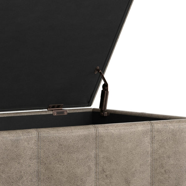 English Elm Dover Lift Top Storage Bench in Vegan Leather for Entryway Bedroom or Living Room B136P439026