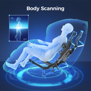English Elm Bosscare Full Body Shiatsu Recliner with Sl Track 3d Rollers and App Control Beige+Gold W730P162476