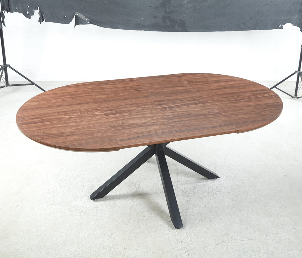 English Elm Extendable Dining Table – Versatile Mdf Top & Sturdy Metal Legs For Office, Dining, Or Coffee Use W234S00109