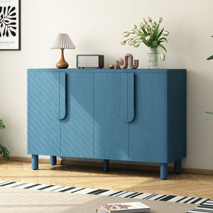 English Elm Trexm Ash Veneer Sideboard with Flush Arc Handles and Adjustable Shelves for Dining Areas N715P264916M