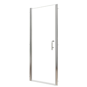 English Elm 30--32 in Frameless Pivot Shower Door Clear Tempered Glass Chrome Hardware Reversible W63777026