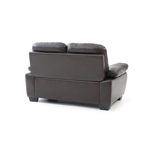 English Elm Glory Marta G674-L Loveseat with Pocket Coil Seating, PU Upholstery, Removable Backs, Durable Design Dark Brown 15 L x 60 W x 31 H B078108377