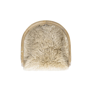 English Elm Jennifer Taylor Home - Millwick Rustic 26.5" Low Back Counter Stool with Genuine New Zealand Sheepskin Fur, Blonde Finish B2719P281851