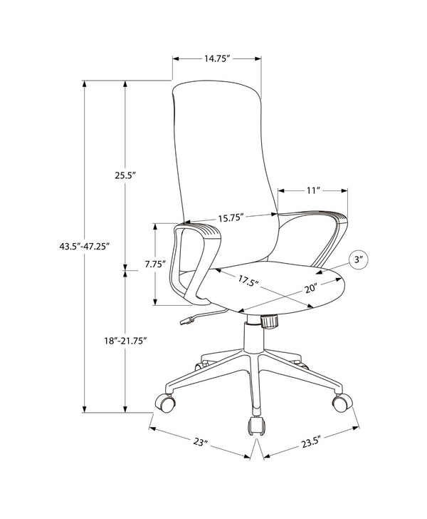 English Elm Office Chair Ergonomic High Back Breathable Fabric Swivel Seat for Modern Workspaces B2710P461888