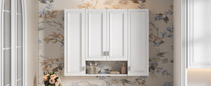 English Elm Modern Wall Mounted Medicine Cabinet with Open Shelving and Soft Close Hinges for Bath N710P358592K