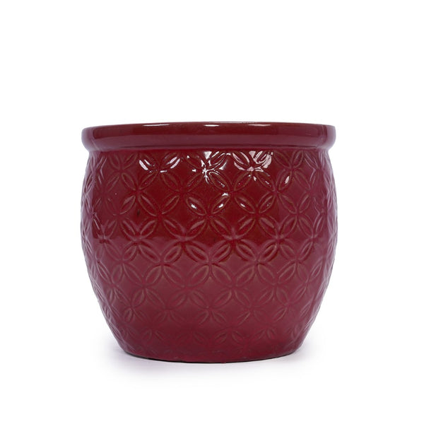 English Elm Set Of 3 Ceramic Flowerpots - Artisan Modern Planters For Garden, Patio & Windowsill Decor! W3273P321489-GIGA