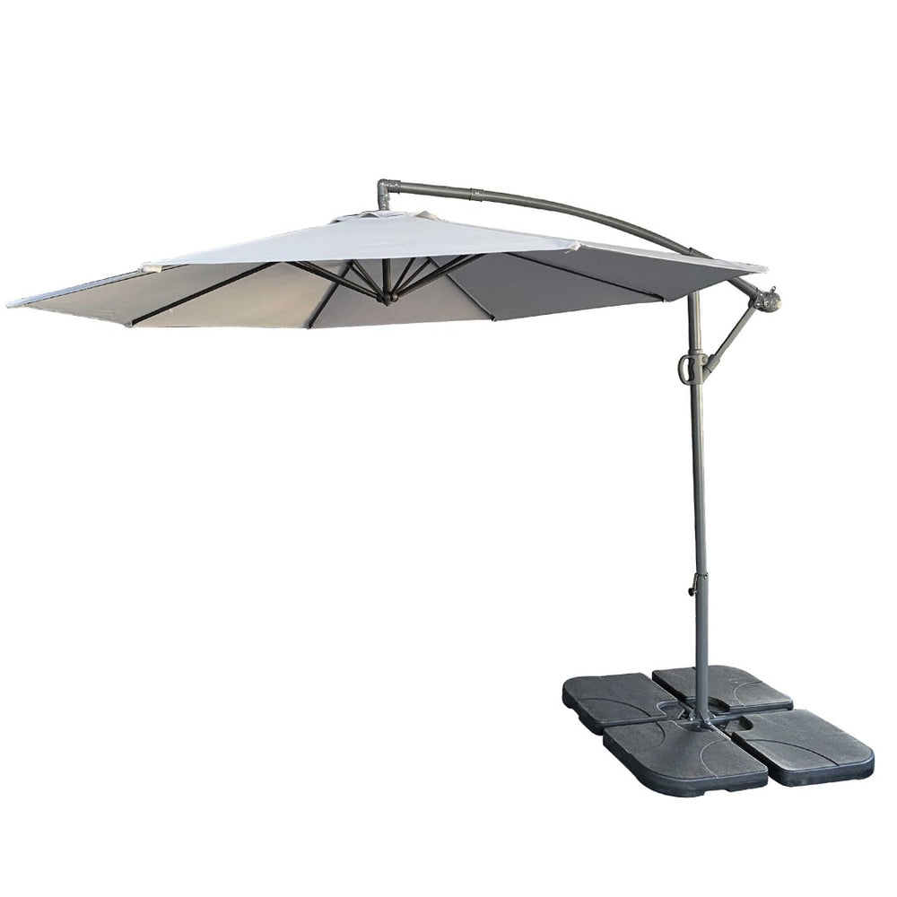 English Elm Without Base 10ft Cantilever Patio Umbrella Uv Resistant Aluminum Frame Pool Deck Garden Grey W2911P277287