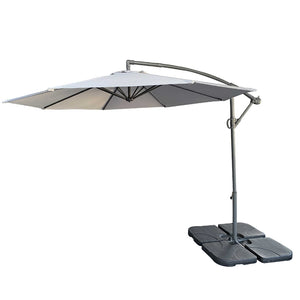 English Elm Without Base 10ft Cantilever Patio Umbrella Uv Resistant Aluminum Frame Pool Deck Garden Grey W2911P277287