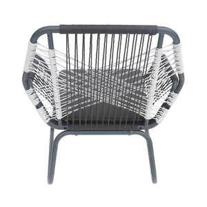 English Elm Christopher Knight Home® - IDAHO Woven Rope Club Chair Set of 2 – Gray Steel Frame, Water-Resistant Polyester Cushions, Stylish Patio Seating (2-Pack) 62330.00CGRY