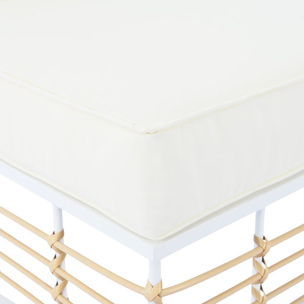 English Elm TOPMAX Modern Minimalist 7-Piece Metal Patio Sectional Sofa Set with All-Weather Rattan, Cushions and Coffee Table for Versatile Indoor Outdoor Entertaining White SP100026AAK