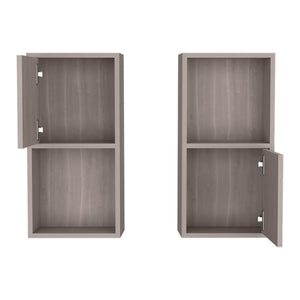 English Elm Wall Mounted Bathroom Medicine Cabinet White Oak 24" H – Compact 2-Door, 4-Shelf Engineered Wood Storage B097P199745