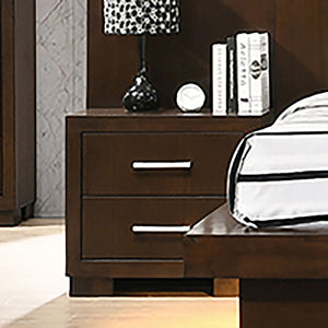 English Elm Polk Cappuccino 2-Drawer Nightstand with Slim Bar Pulls, Modern Wood Design for Tidy Bedside Storage B062P378451