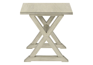 English Elm Accent 2-Tier Narrow End Table with Drawer and Shelf, Transitional Veneer Top, Solid Wood Legs for Compact Spaces White 27 L x 25 W x 9 H B2710P219492