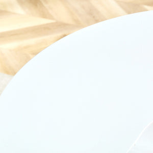 English Elm 31.9"hourglass-shaped Round Table White Mdf Top Nordic Style for Dining or Office W1151P256807