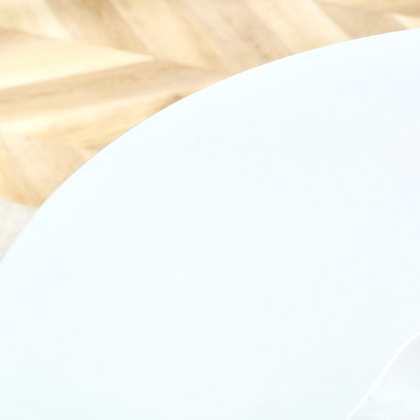 English Elm 31.9"hourglass-shaped Round Table White Mdf Top Nordic Style for Dining or Office W1151P256807