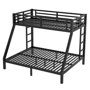 English Elm Metal Twin Xl Over Queen Bunk Bed - Space-Saving Design, Noise-Reducing Steel Frame, Black Finish W1580P339198