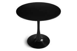 English Elm Round Round Dining Table 31.5" Black Tulip Design Modern Pedestal Table for Small Spaces, Seats 2-4 W2720P204035