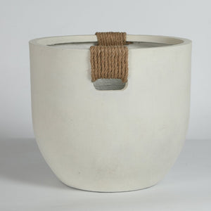 English Elm Round Concrete Sculptural Planter Duo Handcrafted Porous Finish Patio Garden Home W347P465313