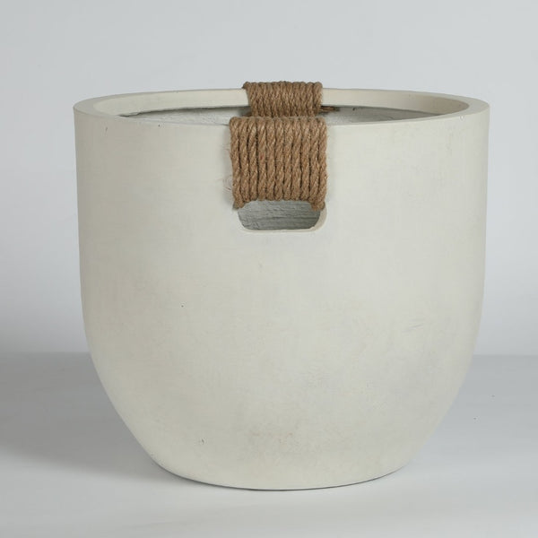 English Elm Round Concrete Sculptural Planter Duo Handcrafted Porous Finish Patio Garden Home W347P465313