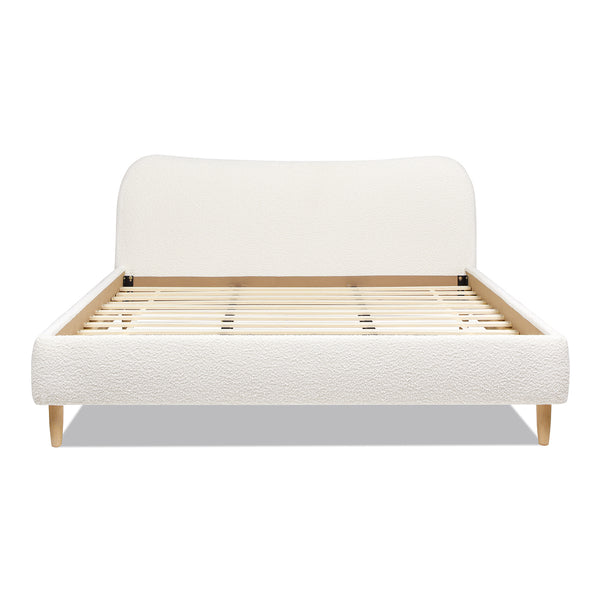 English Elm Jennifer Taylor Home - Roman Upholstered King Bed With Curved Headboard In Ivory Boucle - Modern Elegance & Eco-Friendly Style B2719P238213