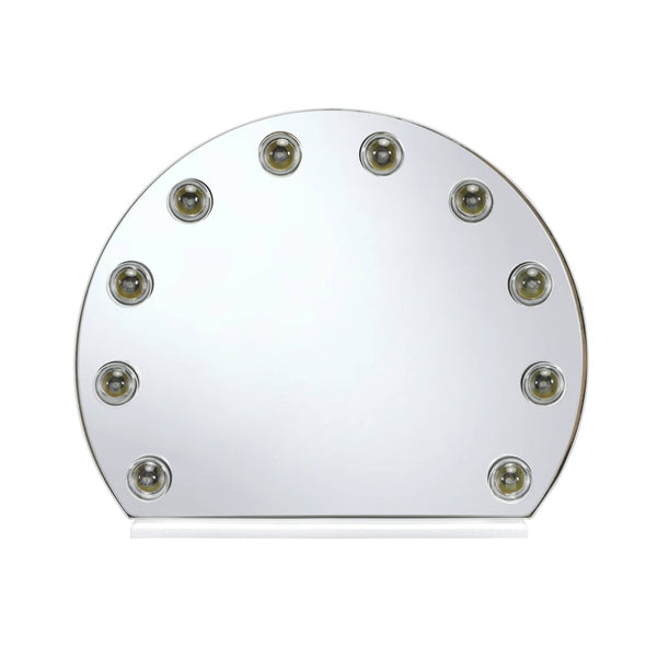 English Elm Alma Hollywood Vanity Mirror White Frame with Exposed Bulb Sockets for Bedroom Walls B2726P445768