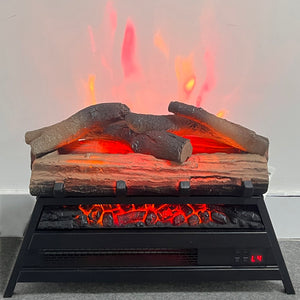 English Elm 23 Inch Infrared Electric Fireplace Insert with 3d Flame Log Set Indoor Heater W1769P203960