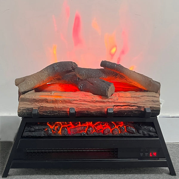 English Elm 23 Inch Infrared Electric Fireplace Insert with 3d Flame Log Set Indoor Heater W1769P203960