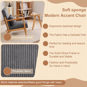 English Elm Mid-Century Accent Chair & Coffee Table Set - Vintage Luxury Design For Cozy Living Spaces & Relaxation W2989P362780