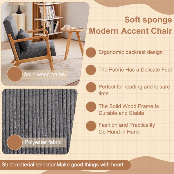 English Elm Mid-Century Accent Chair & Coffee Table Set - Vintage Luxury Design For Cozy Living Spaces & Relaxation W2989P362780