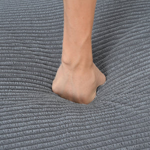 English Elm U_Style Modular Sectional Sofa with Ottoman — Spacious 5-6 Seater L-Shaped Corner Sofa, Plywood Frame, Durable Polyester Upholstery Gray WY000421AAE