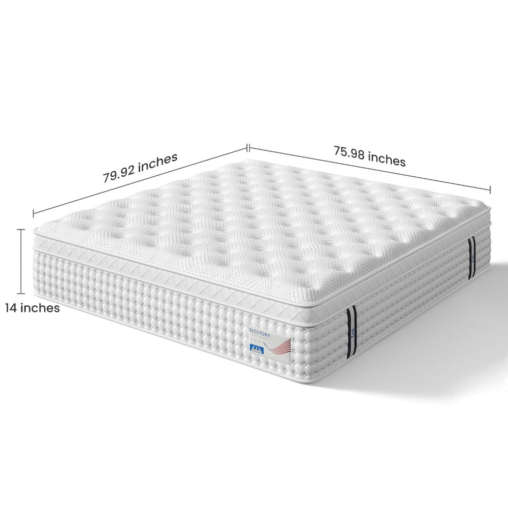 English Elm 12 Inch King Hybrid Mattress Gel Foam Pocket Springs Firm Support Cool Sleep B2716P415660
