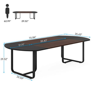 English Elm Industrial Executive Wood Desk with Rustic Brown Veneer for Home Office Workspaces T3971P457923