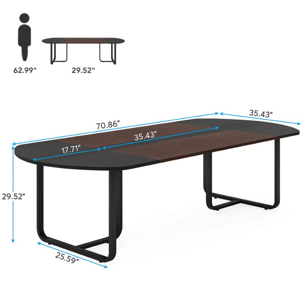 English Elm Industrial Executive Wood Desk with Rustic Brown Veneer for Home Office Workspaces T3971P457923