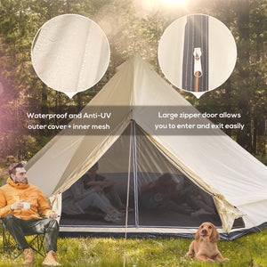 English Elm Outsunny 10 Person Glamping Yurt Tent Waterproof Polyester Family Outdoor Shelter W2225P200508