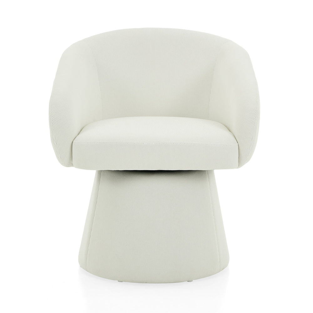 English Elm Christopher Knight Home® - Modern Swivel Narrow Corduroy Accent Chair with 360° Rotation, Compact Barrel Seat, 300 lb Capacity, Beige Comfort N765P292088B